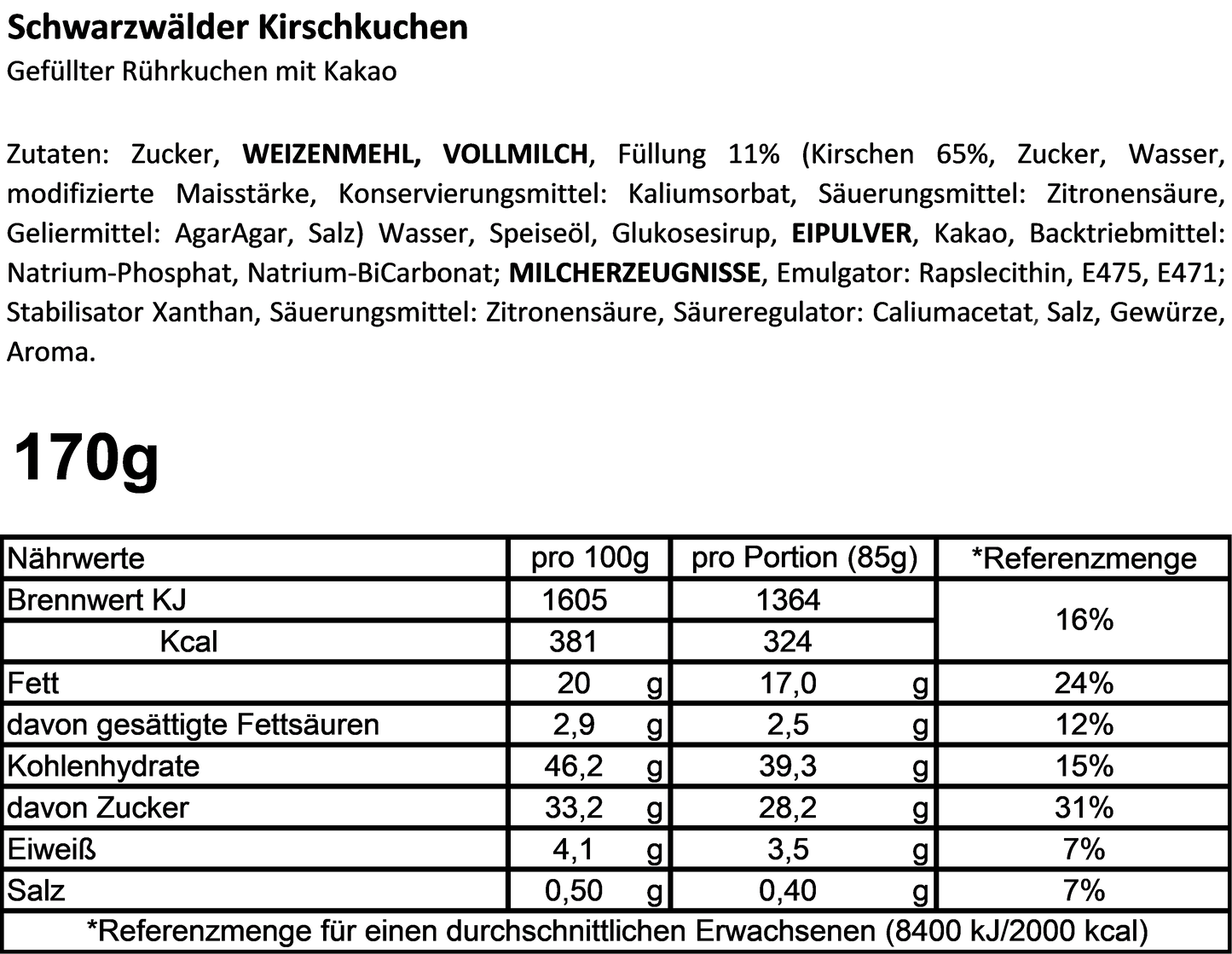 Cancake Alles Gute pink Schwarzwälder Kirschkuchen (76,18€/Kg)